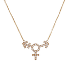 14k gold Necklace - Pavé Transgender Symbol Necklace - Corvo Jewelry by Lily Raven