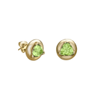 14k gold Earrings - Peridot Solitaire Earrings - Corvo Jewelry by Lily Raven