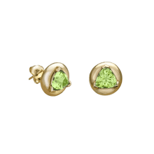 14k gold Earrings - Peridot Solitaire Earrings - Corvo Jewelry by Lily Raven
