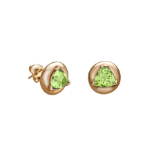 14k gold Earrings - Peridot Solitaire Earrings - Corvo Jewelry by Lily Raven