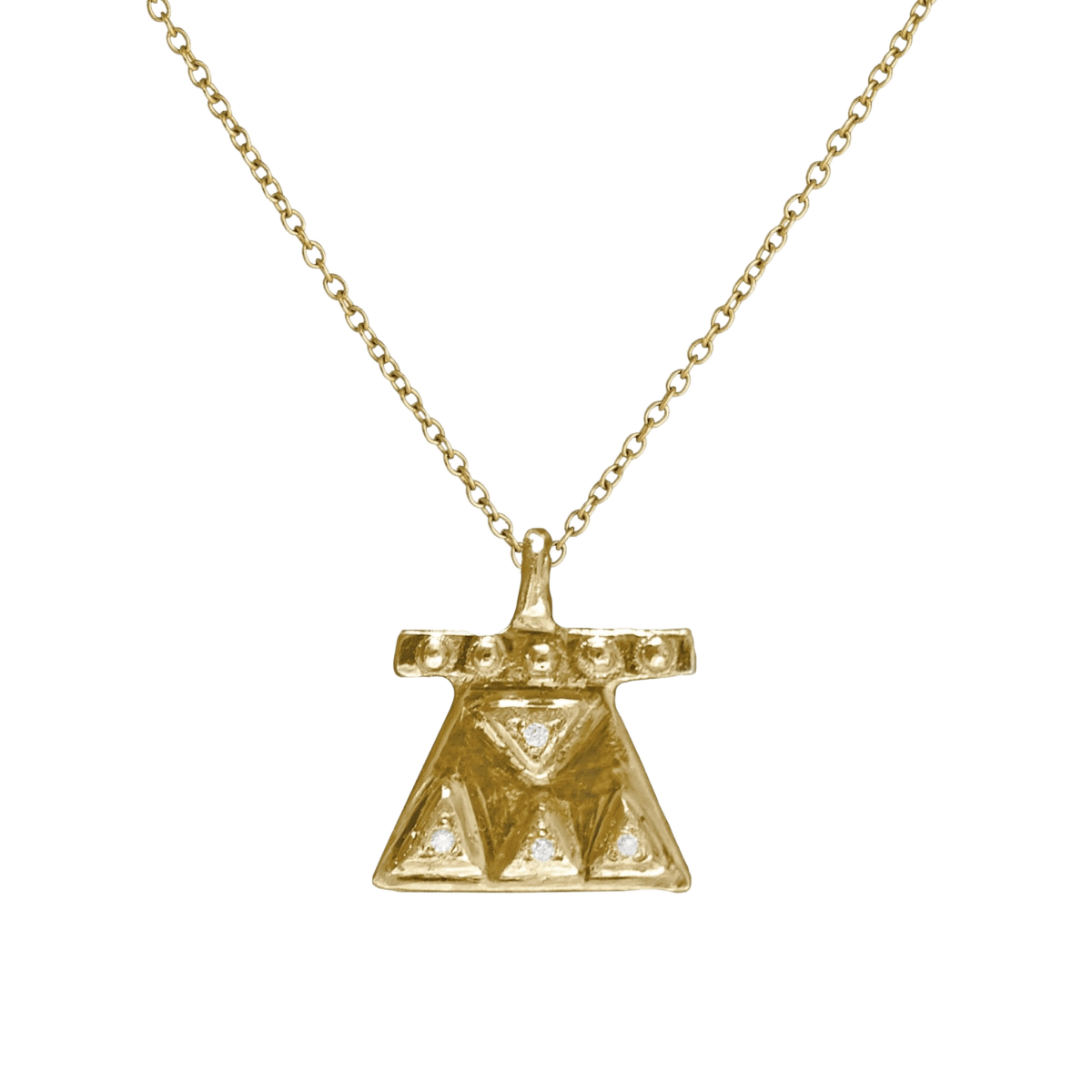 14k gold Necklace - Perspective Diamond Necklace - Corvo Jewelry by Lily Raven