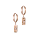 14k gold Earrings - Petite Diamond Rectangle Dangle Earrings - Corvo Jewelry by Lily Raven