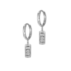 14k gold Earrings - Petite Diamond Rectangle Dangle Earrings - Corvo Jewelry by Lily Raven