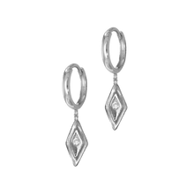 14k gold Earrings - Petite Diamond Rhombus Dangle Earrings - Corvo Jewelry by Lily Raven