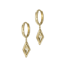 14k gold Earrings - Petite Diamond Rhombus Dangle Earrings - Corvo Jewelry by Lily Raven