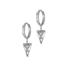14k gold Earrings - Petite Diamond Triangle Dangle Earrings - Corvo Jewelry by Lily Raven