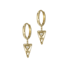 14k gold Earrings - Petite Diamond Triangle Dangle Earrings - Corvo Jewelry by Lily Raven