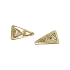 14k gold Earrings - Petite Diamond Triangle Studs - Corvo Jewelry by Lily Raven