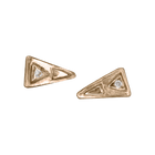 14k gold Earrings - Petite Diamond Triangle Studs - Corvo Jewelry by Lily Raven