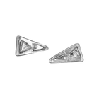 14k gold Earrings - Petite Diamond Triangle Studs - Corvo Jewelry by Lily Raven
