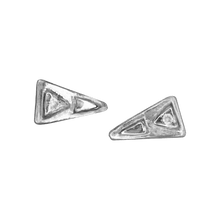 14k gold Earrings - Petite Diamond Triangle Studs - Corvo Jewelry by Lily Raven