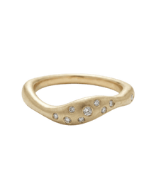 14k gold Rings - Ripple Diamond Ring - Corvo Jewelry by Lily Raven