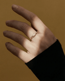 14k gold Rings - Ripple Diamond Ring - Corvo Jewelry by Lily Raven