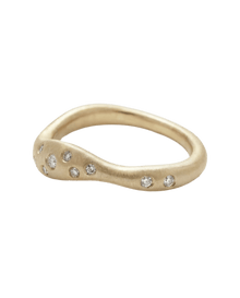 14k gold Rings - Ripple Diamond Ring - Corvo Jewelry by Lily Raven