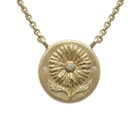 14k gold - September Birth Flower Aster Diamond Coin Necklace - Corvo Jewelry by Lily Raven