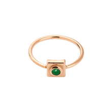 14k gold Rings - Squared Circle Emerald Ring - Corvo Jewelry by Lily Raven