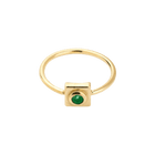 14k gold Rings - Squared Circle Emerald Ring - Corvo Jewelry by Lily Raven