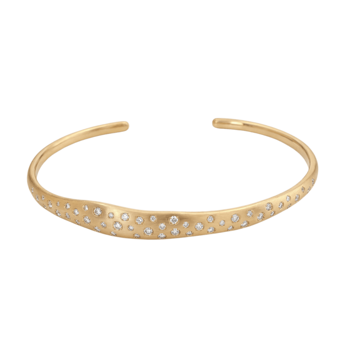 14k gold Bracelet - Stellar Diamond Cuff Bracelet - Corvo Jewelry by Lily Raven