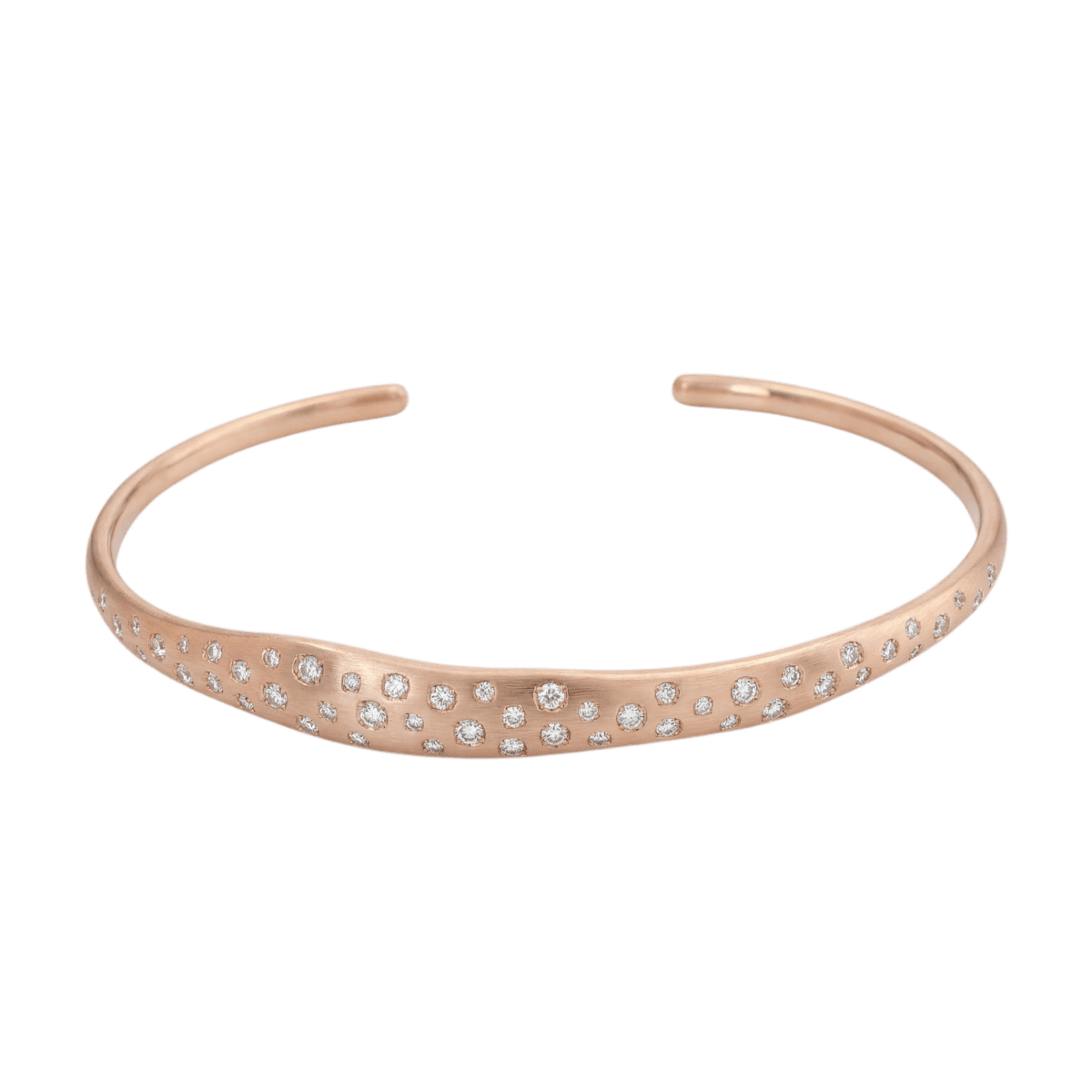14k gold Bracelet - Stellar Diamond Cuff Bracelet - Corvo Jewelry by Lily Raven
