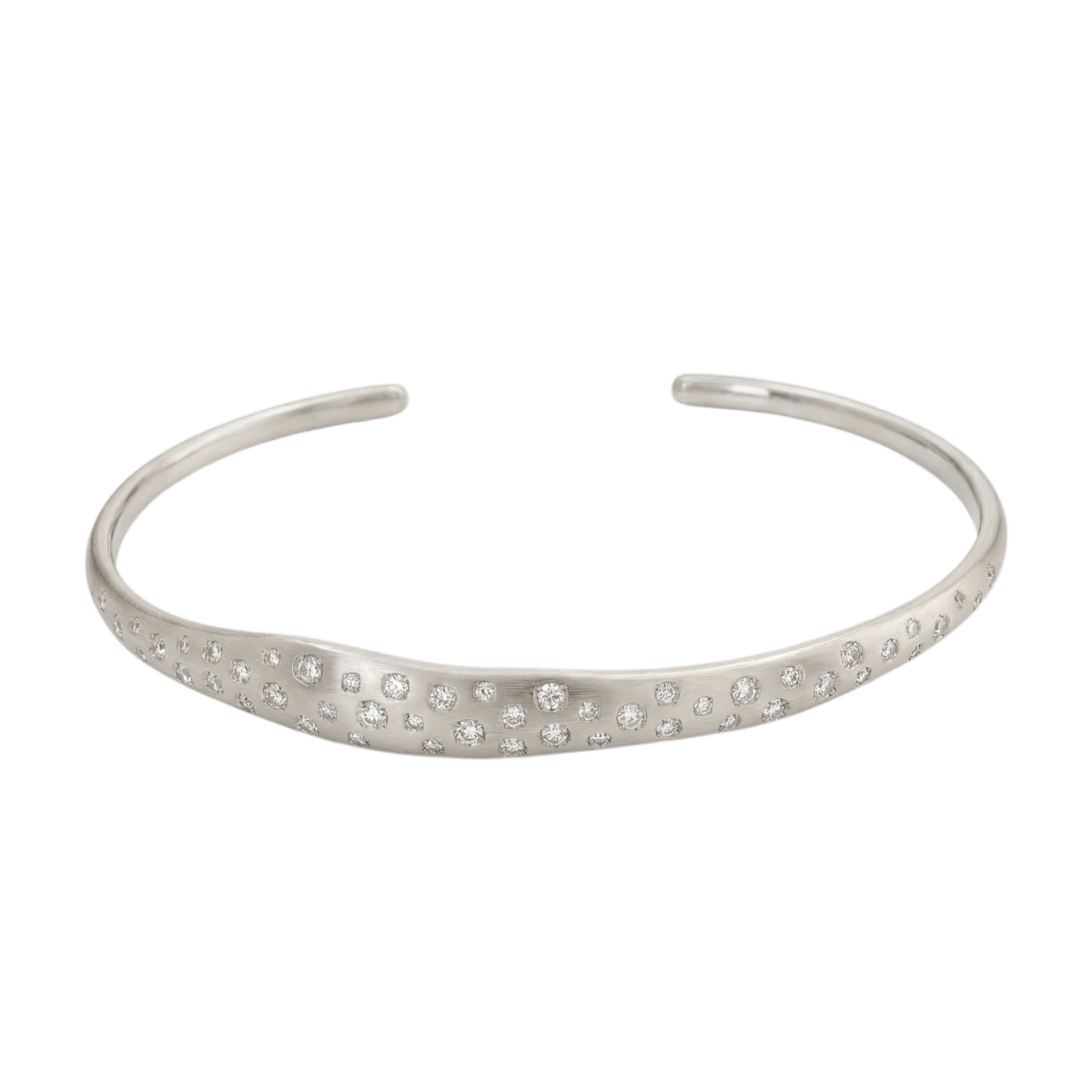 14k gold Bracelet - Stellar Diamond Cuff Bracelet - Corvo Jewelry by Lily Raven