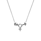14k gold Necklace - Transgender Symbol Necklace - Corvo Jewelry by Lily Raven