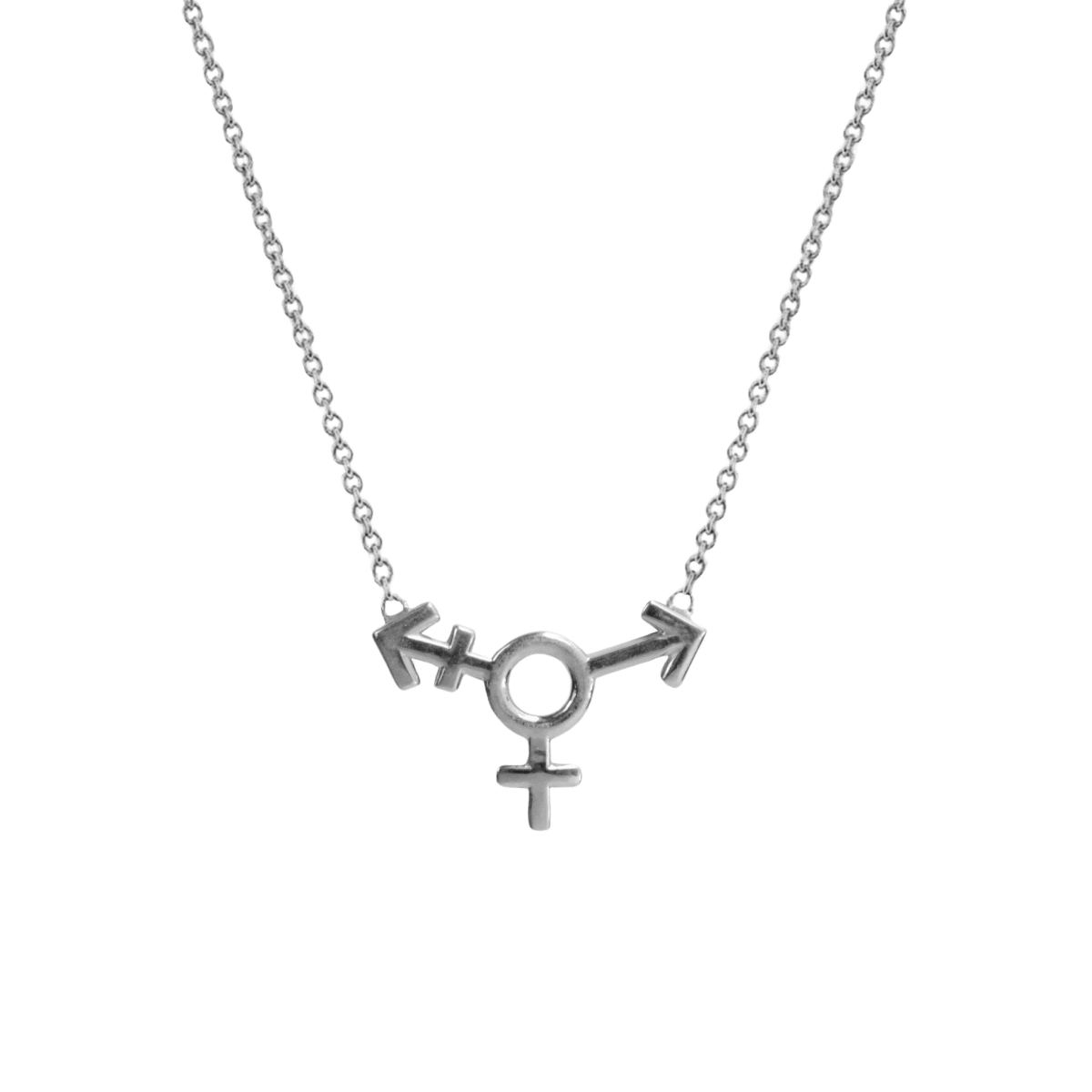 14k gold Necklace - Transgender Symbol Necklace - Corvo Jewelry by Lily Raven