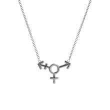 14k gold Necklace - Transgender Symbol Necklace - Corvo Jewelry by Lily Raven