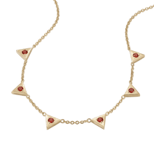 14k gold Necklace - Triangle Citrine Station Necklace - Corvo Jewelry by Lily Raven