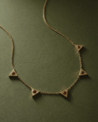 14k gold Necklace - Triangle Citrine Station Necklace - Corvo Jewelry by Lily Raven