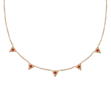 14k gold Necklace - Triangle Citrine Station Necklace - Corvo Jewelry by Lily Raven