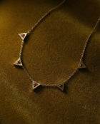 14k gold Necklace - Triangle Citrine Station Necklace - Corvo Jewelry by Lily Raven