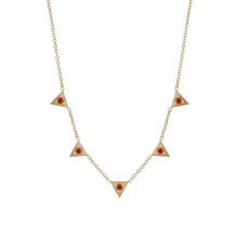 14k gold Necklace - Triangle Citrine Station Necklace - Corvo Jewelry by Lily Raven
