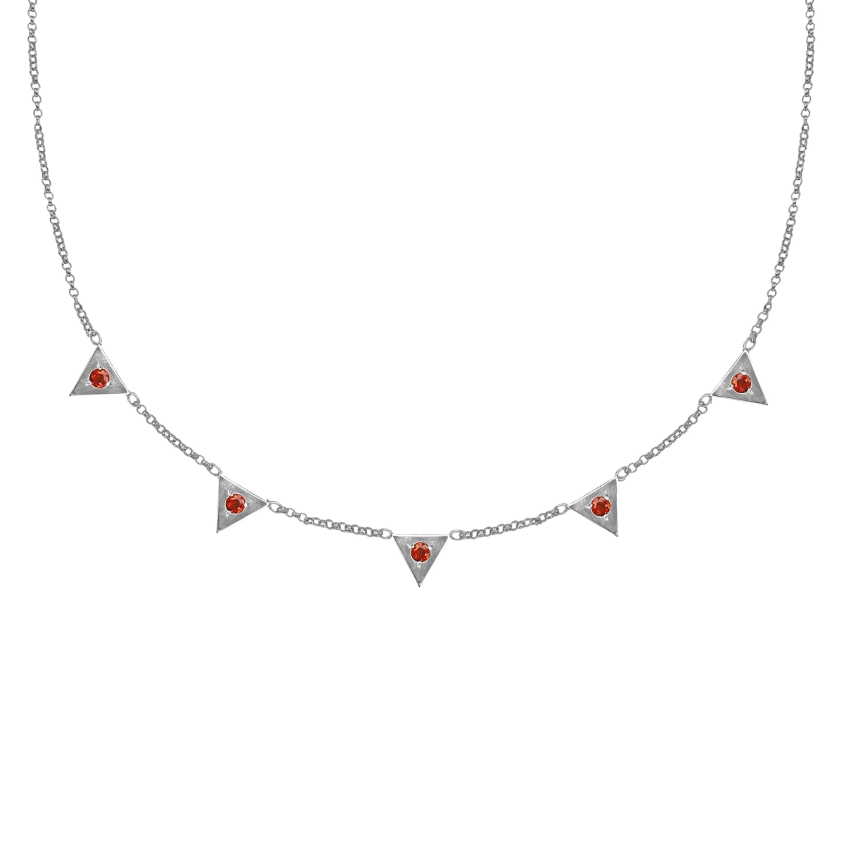 14k gold Necklace - Triangle Citrine Station Necklace - Corvo Jewelry by Lily Raven