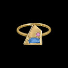 Corvus Aquamarine and Pink Sapphire Ring - Corvo Jewelry By Lily Raven - 14k Gold Jewelry