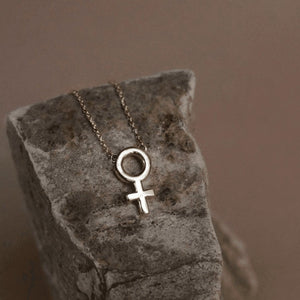 Female Venus Symbol Necklace - Corvo Jewelry By Lily Raven - 14k Gold Jewelry