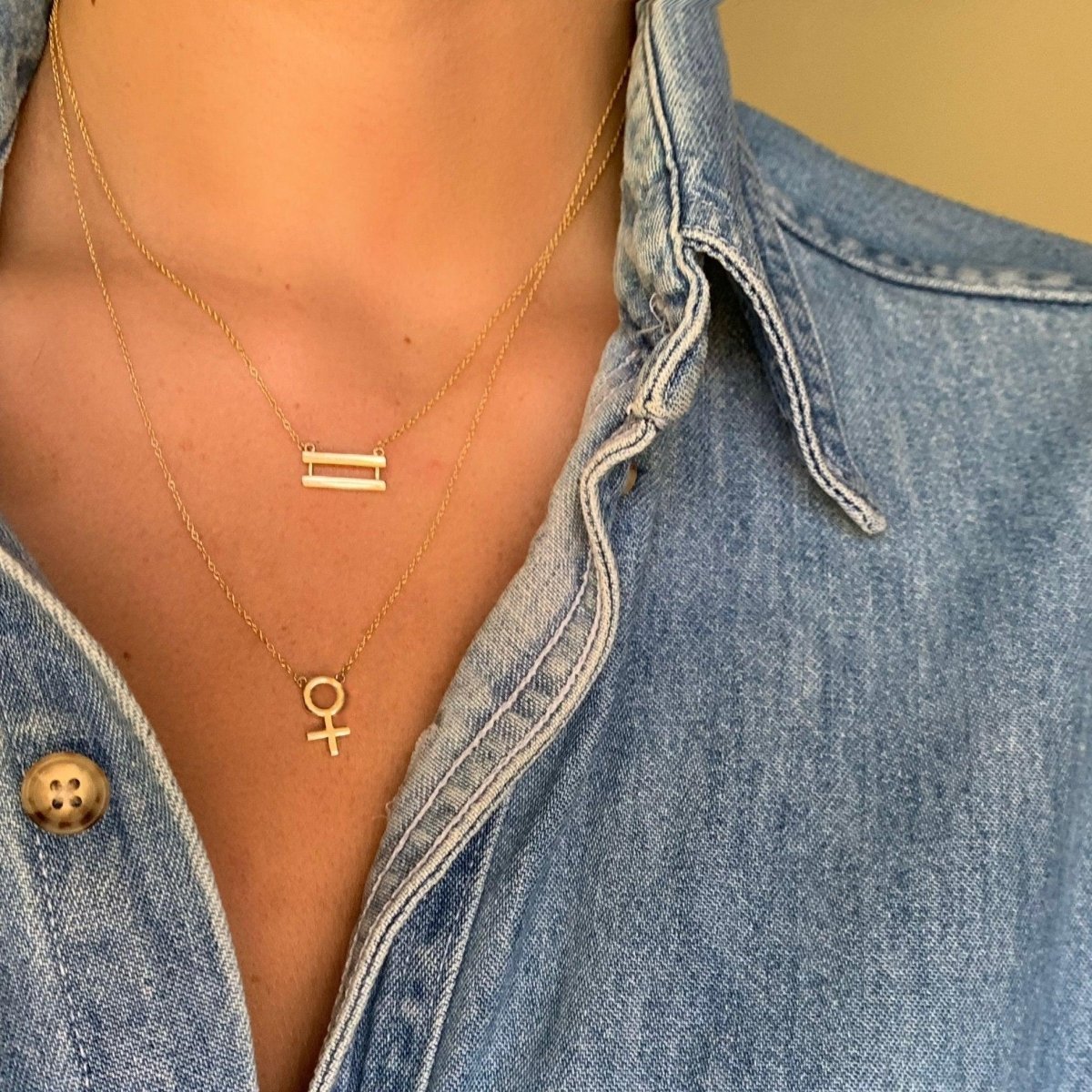 Female Venus Symbol Necklace - Corvo Jewelry By Lily Raven - 14k Gold Jewelry