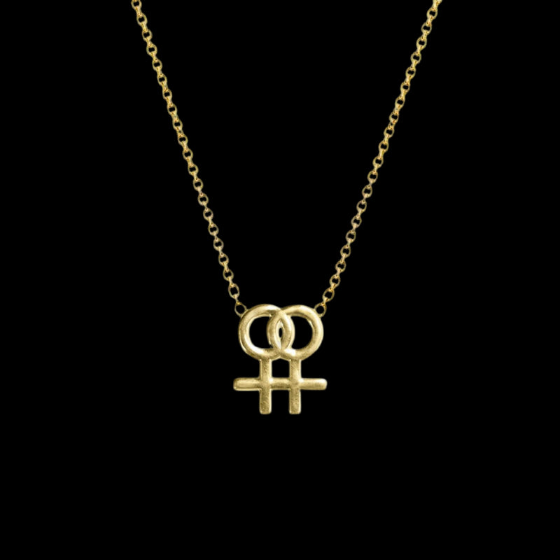 Lesbian Symbol Necklace - Corvo Jewelry By Lily Raven - 14k Gold Jewelry