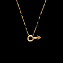 Male Mars Symbol Necklace - Corvo Jewelry By Lily Raven - 14k Gold Jewelry