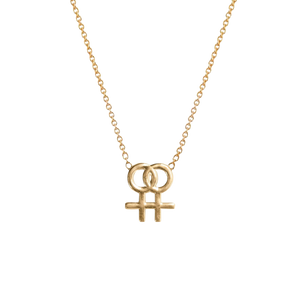 Lesbian Symbol Necklace - Corvo Jewelry By Lily Raven - 14k Gold Jewelry