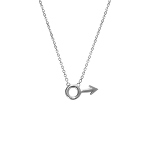 Male Mars Symbol Necklace - Corvo Jewelry By Lily Raven - 14k Gold Jewelry