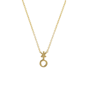 Non-Binary Symbol Necklace - Corvo Jewelry By Lily Raven - 14k Gold Jewelry