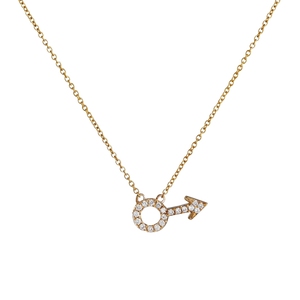 Pavé Male Symbol Necklace - Corvo Jewelry By Lily Raven - 14k Gold Jewelry