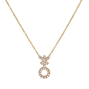 Pavé Non-Binary Symbol Necklace - Corvo Jewelry By Lily Raven - 14k Gold Jewelry