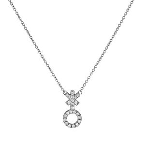 Pavé Non-Binary Symbol Necklace - Corvo Jewelry By Lily Raven - 14k Gold Jewelry