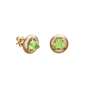 Peridot Solitaire Earrings - Corvo Jewelry By Lily Raven - 14k Gold Jewelry