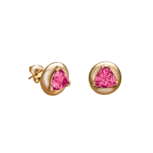 Pink Tourmaline Solitaire Earrings - Corvo Jewelry By Lily Raven - 14k Gold Jewelry