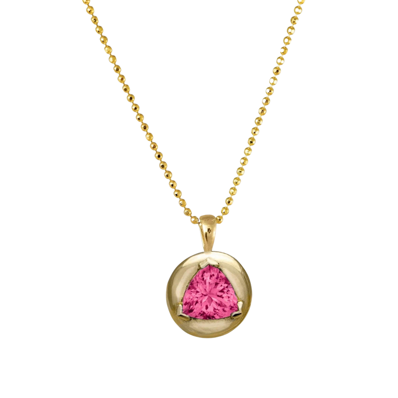 Pink Tourmaline Solitaire Necklace - Corvo Jewelry By Lily Raven - 14k Gold Jewelry