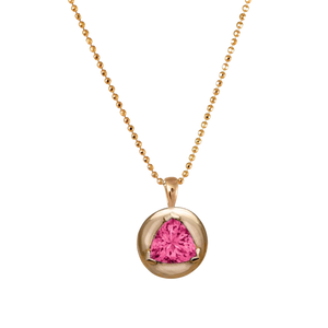 Pink Tourmaline Solitaire Necklace - Corvo Jewelry By Lily Raven - 14k Gold Jewelry