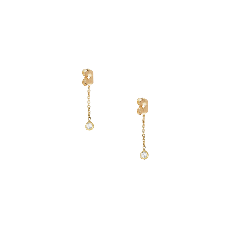 Single Diamond Strand Earring Back Jacket - Corvo Jewelry By Lily Raven - 14k Gold Jewelry