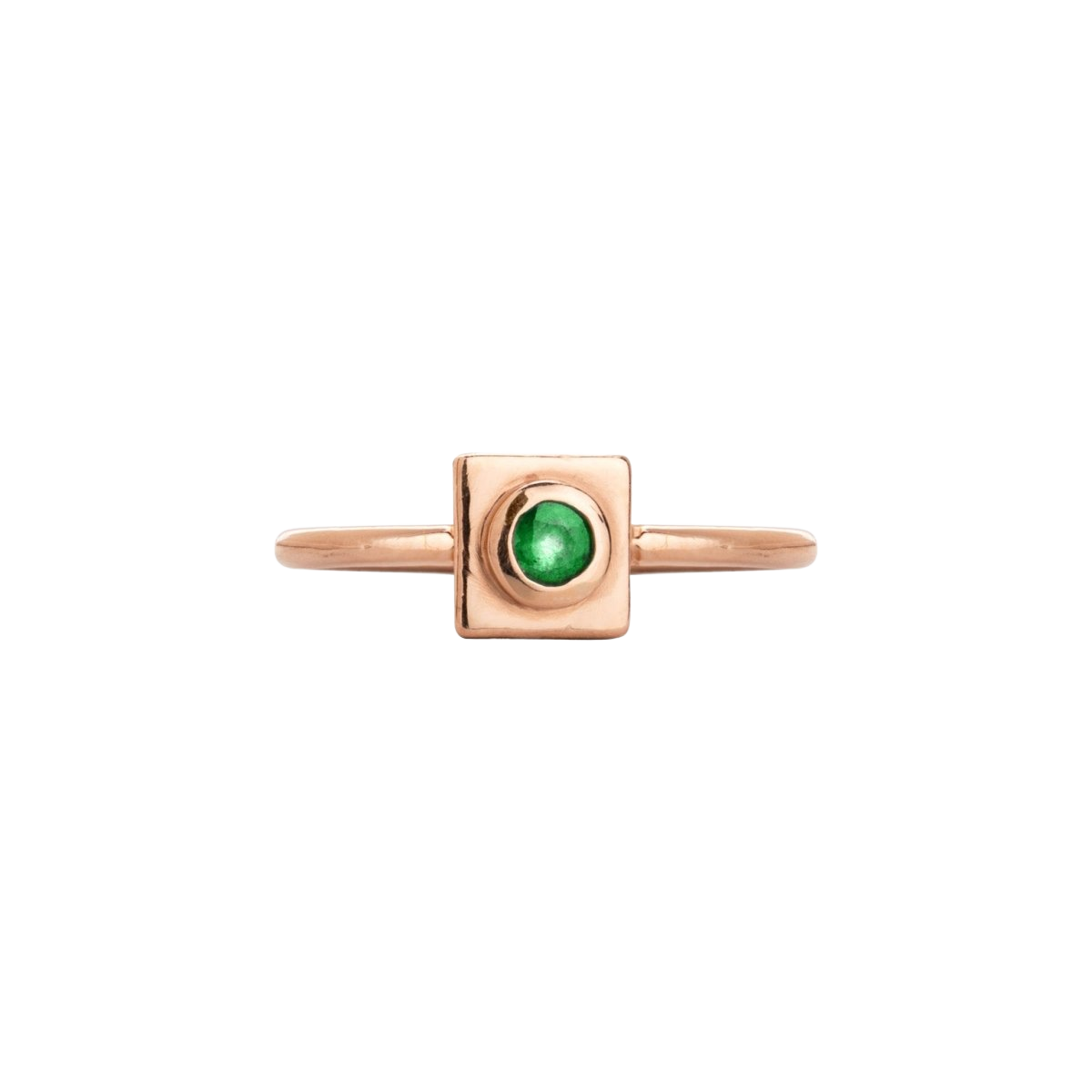 Squared Circle Emerald Ring - Corvo Jewelry By Lily Raven - 14k Gold Jewelry